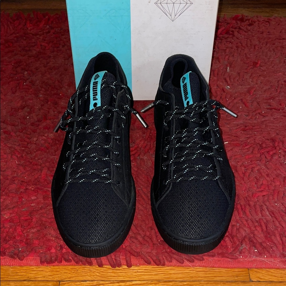 Puma Diamond supply co. Black and Teal Men's Basket Sock Low Sneakers